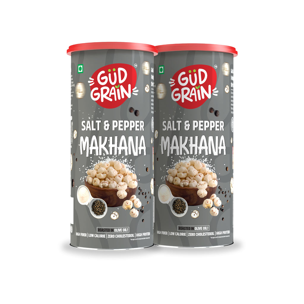 Roasted Makhana | Salt & Pepper | 75g | Pack of 2 |