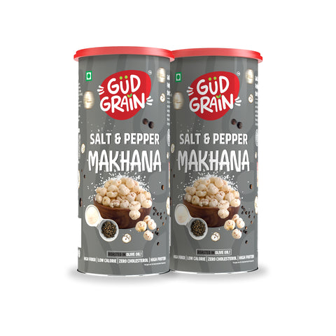 Roasted Makhana | Salt & Pepper | 75g | Pack of 2 |