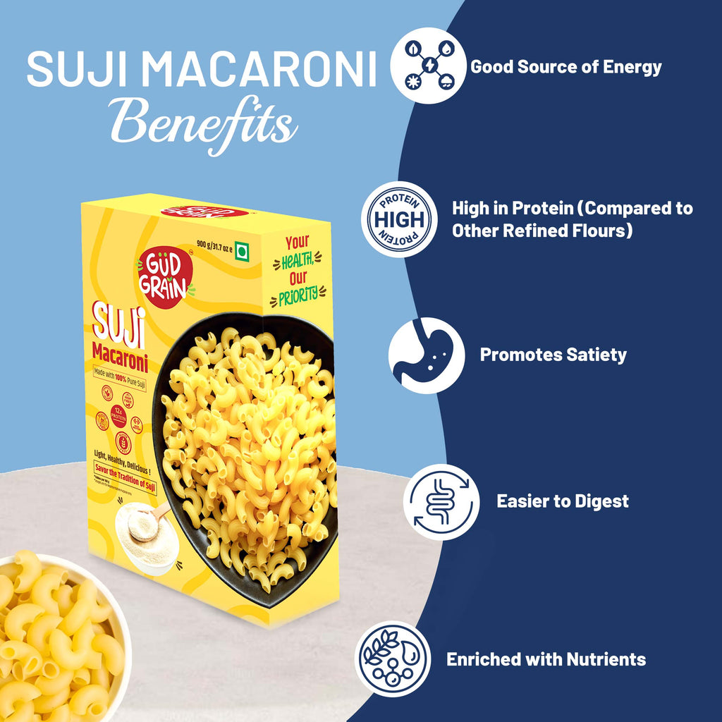 Suji Macaroni | 900g  | Pack of 1  |
